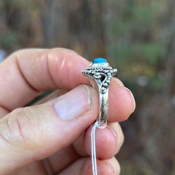 Turquoise 925 silver artisan hand made ring size 8.5 - Picture 4 of 9